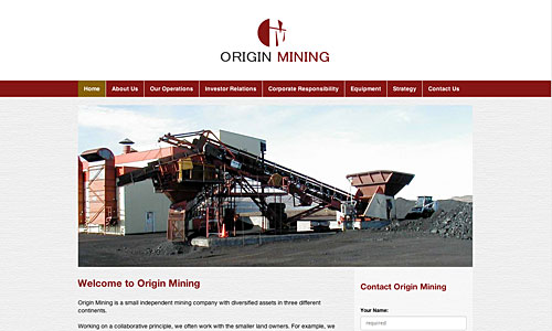 Origin Mining Website